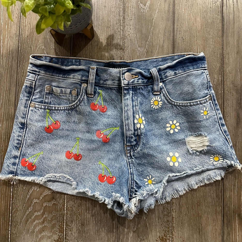 Aeropostale Vintage Hi-Rise Shortie Jean Shorts